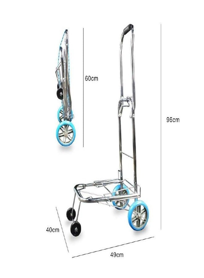 DHAVAL 4-Wheel Foldable Stainless Steel Luggage Cart Heavy-Duty Hand Truck Trolley, 200Kg Durable, Versatile, and Space-Saving for Travel, Shopping, Garden Use - Image 4